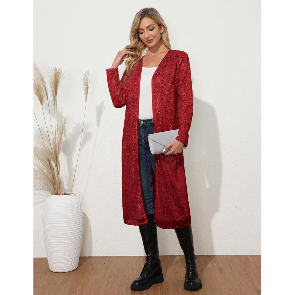 Women's Sequin Blazer Sparkly Open Front Evening … - image 5